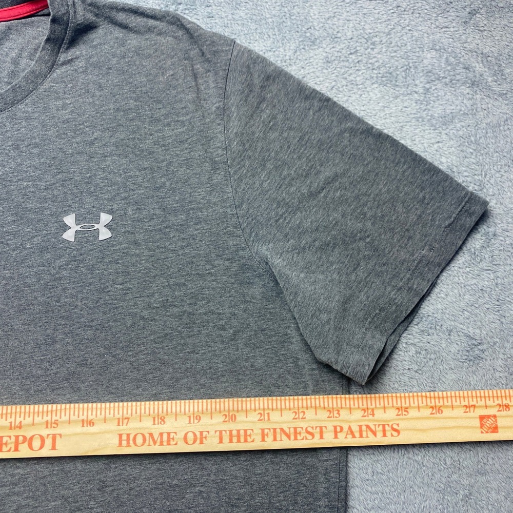 Under Armour Tshirt Mens XL HeatGear Charged Cotton Heather Gray Loose Fit - Picture 4 of 12